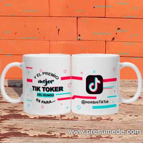 Taza tik tok con nombre