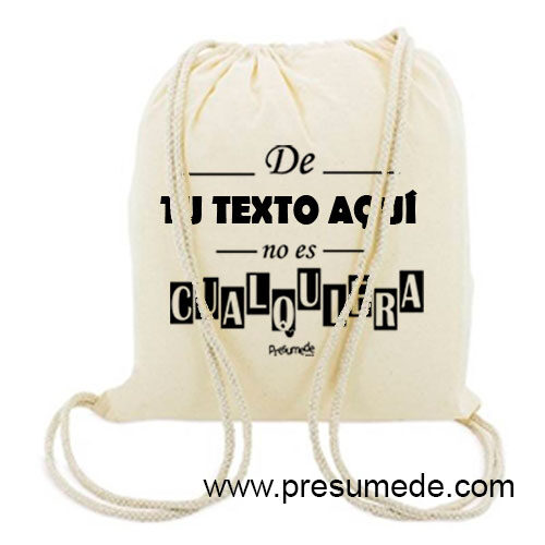 Mochila no es cualquiera personalizada crema