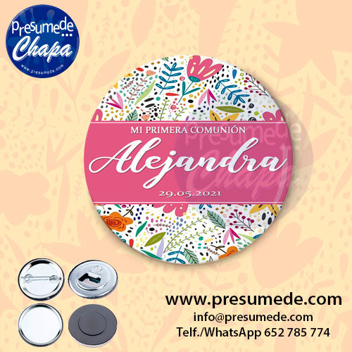 Chapas para comunión flores primavera