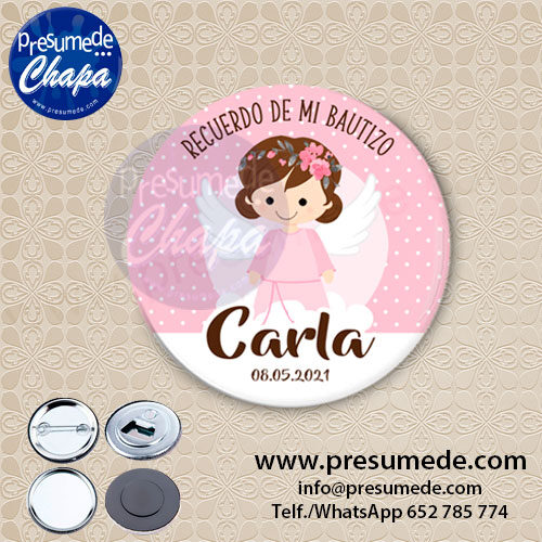 Chapas para bautizo bebé angelito