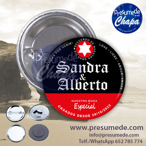 Chapas para boda Estrella Galicia