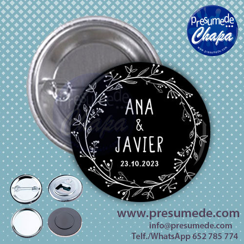 Chapas para boda corona blanca