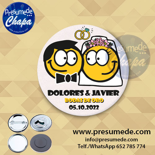 Chapas para aniversario de bodas emoticonos