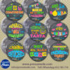 Chapas pack para comunión pizarra tiza con frases divertidas