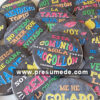 20 Chapas pack para comunión PIZARRA TIZA CON FRASES DIVERTIDAS
