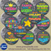 Chapas pack para comunión pizarra tiza con frases divertidas