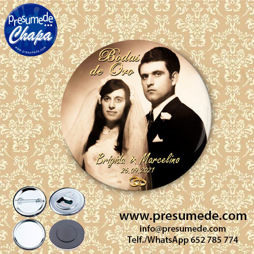 Chapas para aniversario de bodas con foto