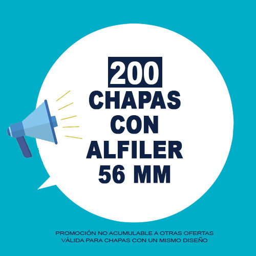 Promoción 200 chapas con alfiler