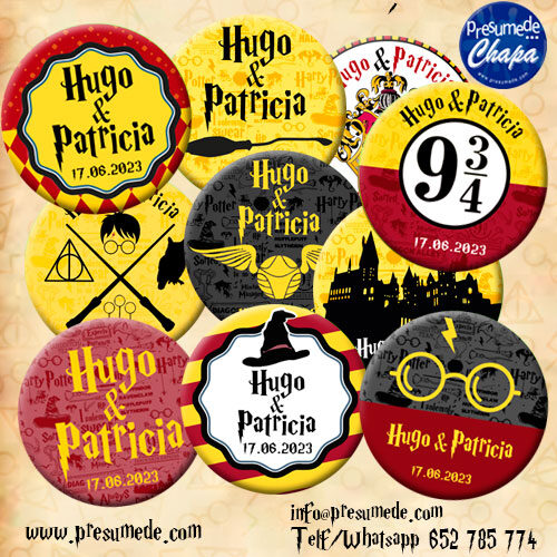 Chapas para boda Harry Potter