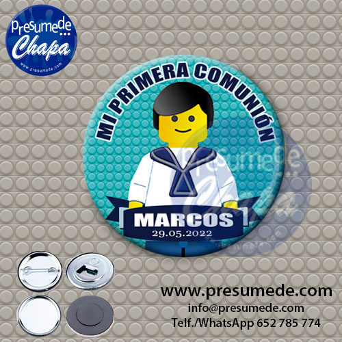 Chapas para comunión muñeco Lego