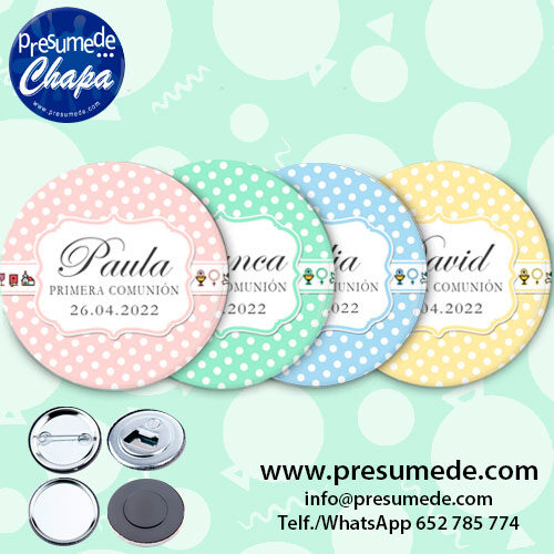 Chapas para comunión lunares