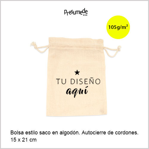 Bolsita de algodón tipo saco merchandising 37552B