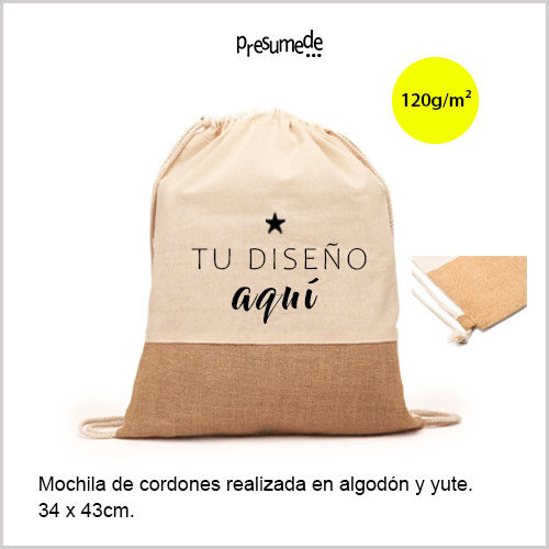 Mochila de algodón y yute merchandising 47557M