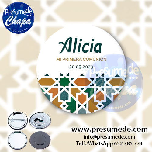 Chapas para comunión Alhambra