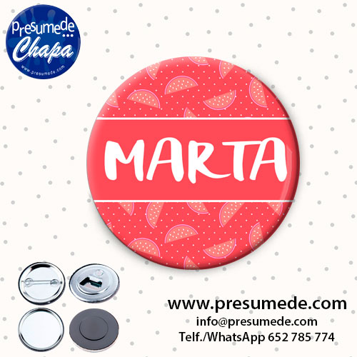 Chapas con nombres sandía