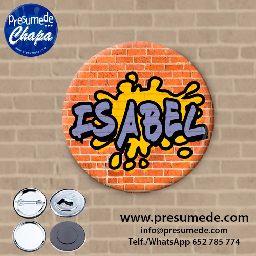 Chapas con nombres graffiti