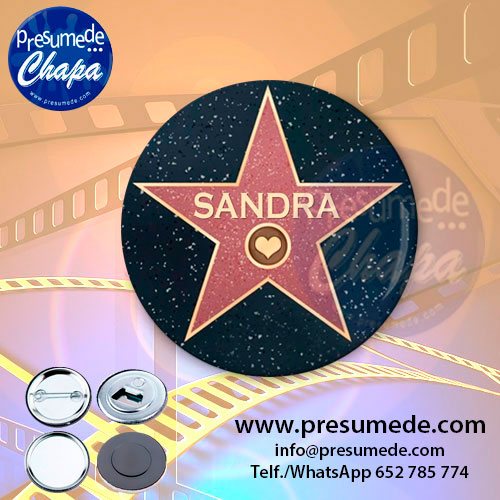 Chapas con nombres estrella Hollywood