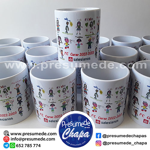 Taza dibujos de niños del colegio