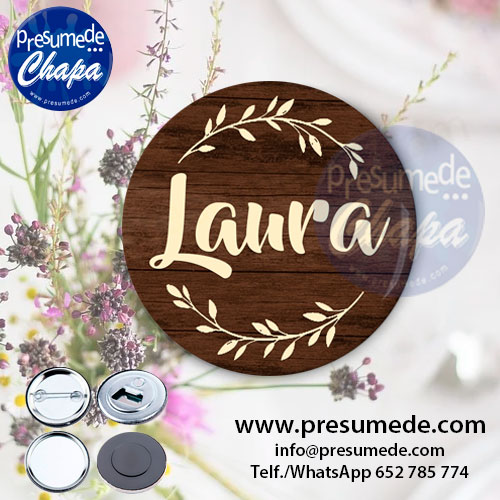 Chapas con nombres ramas laurel