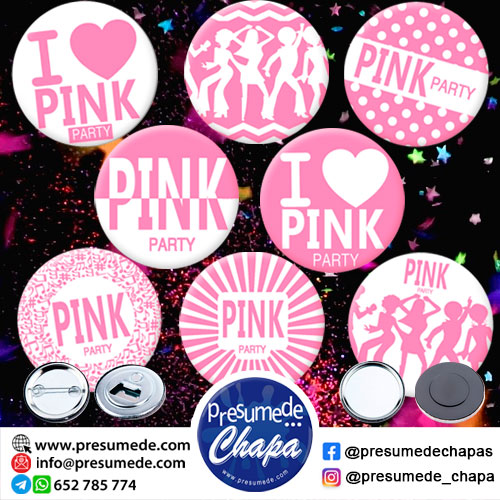 Pack 100 chapas fiesta pink