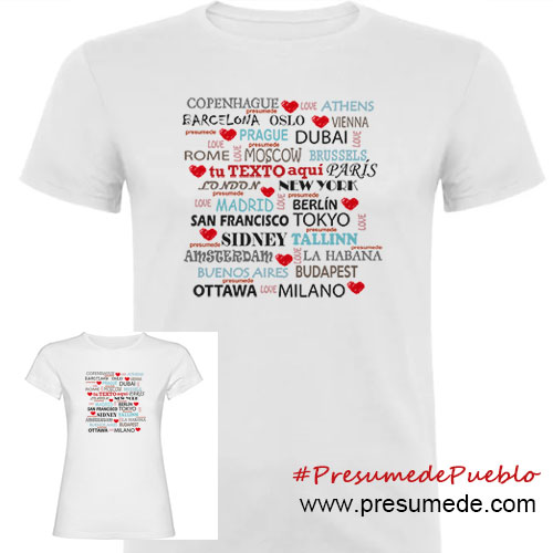 camiseta ciudades del mundo