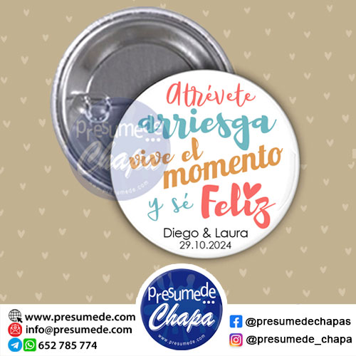 Chapas para boda atrévete arriesga