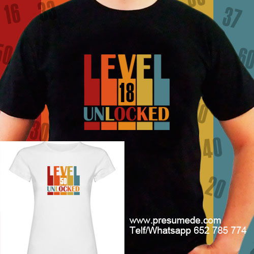 camiseta para cumpleaños level unlocked