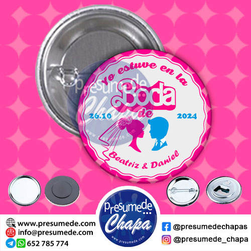 Chapas para boda barbie-ken