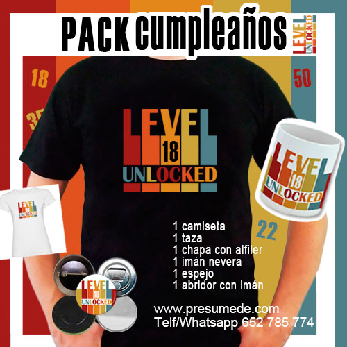 Pack para cumpleaños level unlocked