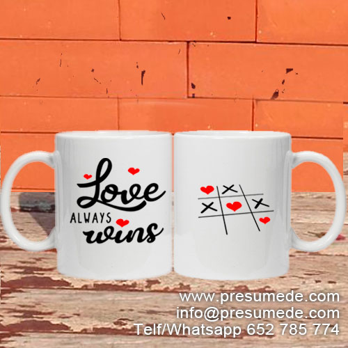 Taza tres en raya Love always wins