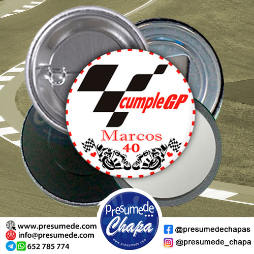 Chapas para cumpleaños moto GP