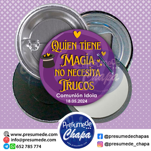 Chapas para comunión quien tiene magia no necesita trucos