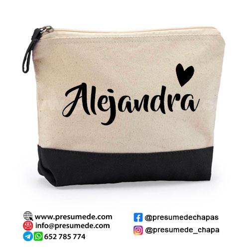 Neceser de algodón personalizado con nombre