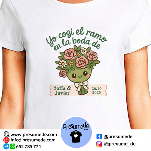 Camiseta yo cogí el ramo de boda
