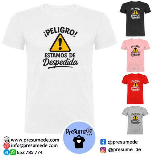 camiseta para despedida peligro, estamos de despedida