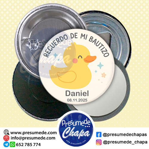 Chapas para bautizo pato