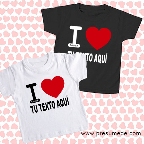 Camiseta I Love personalizada para niños/niñas