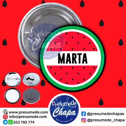 Chapas con nombres sandía