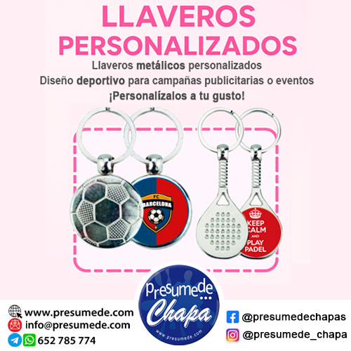 Llavero deportivo merchandising para fútbol, baloncesto, tenis, padel