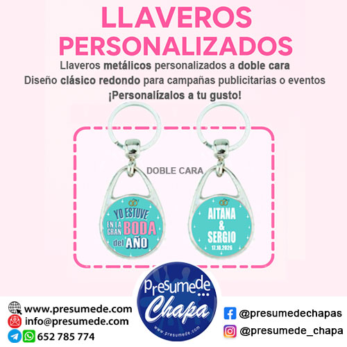 Llavero circular merchandising para eventos o promoción