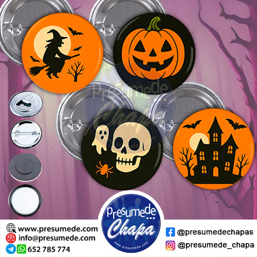 Pack 4 chapas halloween
