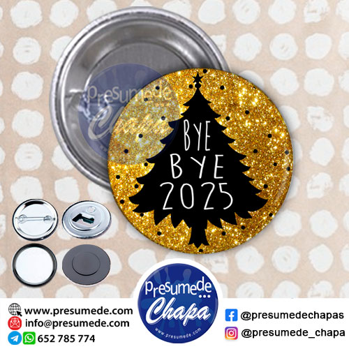 Chapas para navidad árbol bye bye 2025