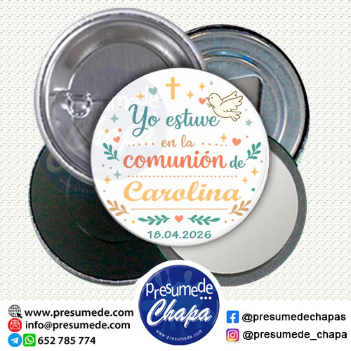 Chapas para comunión paloma