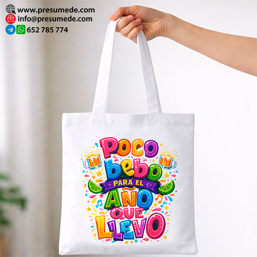 Bolsa de algodón poco bebo para el año que llevo