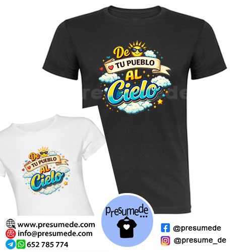 camiseta personalizada al cielo