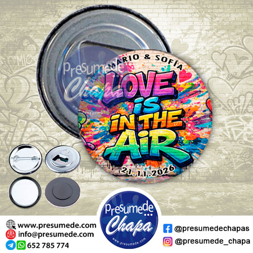 Abridores con imán para boda grafiti love is in the air