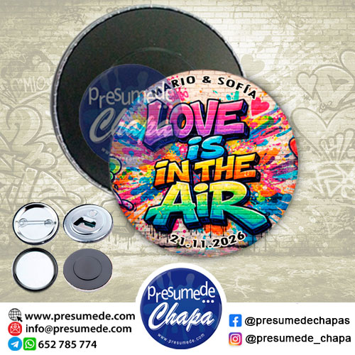 Imanes para boda grafiti love is in the air