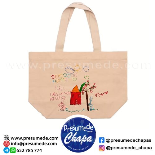 1 Bolsa de algodón personalizada con dibujo