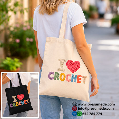 Bolsa de algodón I Love Crochet