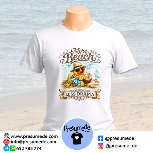 Camiseta more beach less drama
